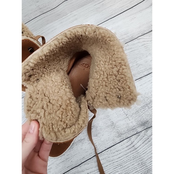 Ugg Women Starlyn Shearling High Top Boot Sneaker Size 9 Brown Lace Up Lined - Picture 8 of 12